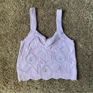 Freshman Light Purple Floral Knit Top